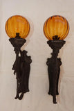 Rare large pair of 1920's outdoor/indoor sconces