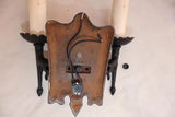 Rare set of ten 1920's cast iron sconces ( PRICE IS FOR ONE PAIR )