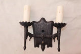 Rare set of ten 1920's cast iron sconces ( PRICE IS FOR ONE PAIR )