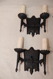 Rare set of ten 1920's cast iron sconces ( PRICE IS FOR ONE PAIR )