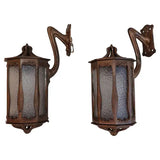 Nouveau bronze outdoor/indoor sconces