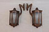 Nouveau bronze outdoor/indoor sconces