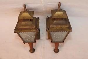 pair of 1940's copper/brass outdoor/indoor sconces