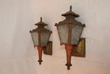 pair of 1940's copper/brass outdoor/indoor sconces