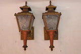 pair of 1940's copper/brass outdoor/indoor sconces