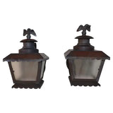 Cute little pair of 1940's copper outdoor sconces