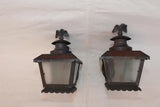 Cute little pair of 1940's copper outdoor sconces