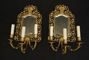 Beautiful Pair of French late 19th Century bonze sconces