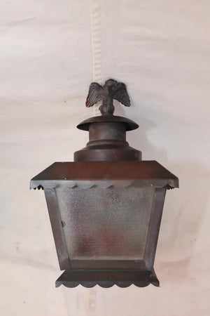 Cute little pair of 1940's copper outdoor sconces