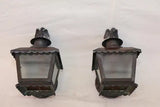 Cute little pair of 1940's copper outdoor sconces