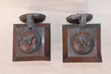 Cute little pair of 1940's copper outdoor sconces