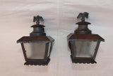 Cute little pair of 1940's copper outdoor sconces