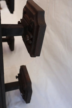 Rare large pair of 1920' cast iron outdoor sconces