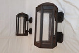 Rare large pair of 1920' cast iron outdoor sconces