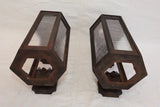 Rare large pair of 1920' cast iron outdoor sconces