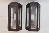 Rare large pair of 1920' cast iron outdoor sconces