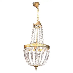 Beautiful French 1940's small crystal light