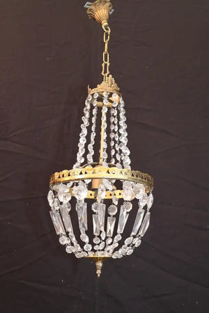 Beautiful French 1940's small crystal light