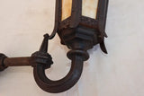 Rare large 1920's cast iron outdoor sconce