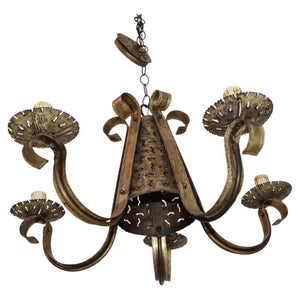 Elegant brutalist chandelier by Tom Green for Feldman