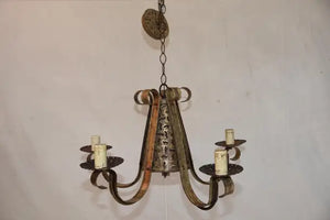 Elegant brutalist chandelier by Tom Green for Feldman
