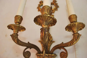 Beautiful pair of 1940's French Empire style sconces