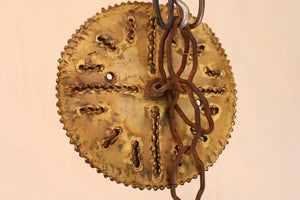 Elegant brutalist chandelier by Tom Green for Feldman