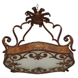 Elegant 1930's French flush wrought iron light