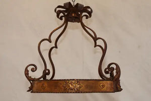 Elegant 1930's French flush wrought iron light