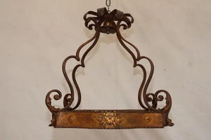 Elegant 1930's French flush wrought iron light