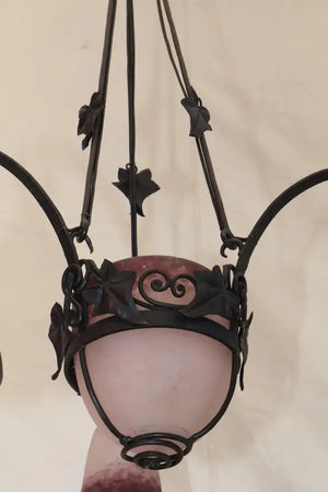 Beautiful French 1920's iron light signed by Rethondes