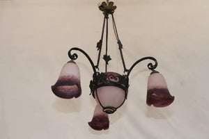 Beautiful French 1920's iron light signed by Rethondes