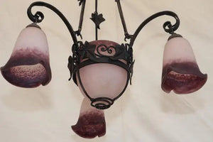Beautiful French 1920's iron light signed by Rethondes