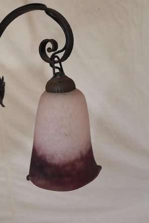 Beautiful French 1920's iron light signed by Rethondes