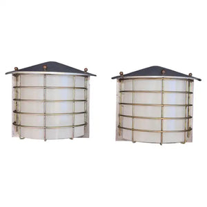 Sexy pair of Mid Century outdoor sconces