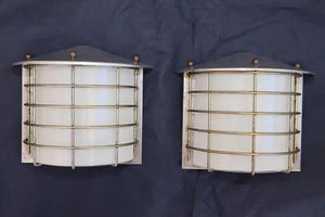 Sexy pair of Mid Century outdoor sconces