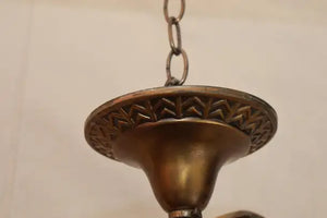 Elegant pair of 1920's Art Deco bronze chandelier