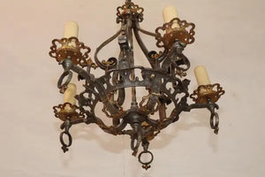 Beautiful 1920's cas iron chandelier