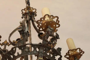 Beautiful 1920's cas iron chandelier
