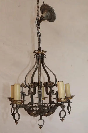 Beautiful 1920's cas iron chandelier