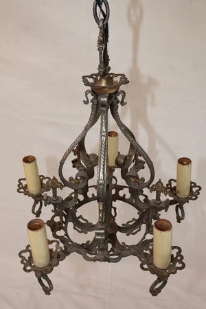 Beautiful 1920's cas iron chandelier