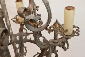 Beautiful 1920's cas iron chandelier