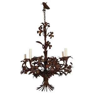 Elegant 1950's Italian iron chandelier