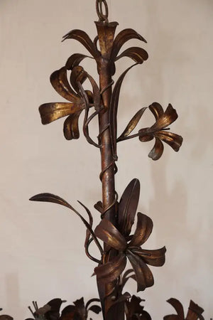 Elegant 1950's Italian iron chandelier