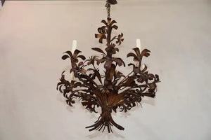 Elegant 1950's Italian iron chandelier