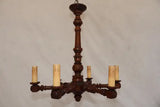 Elegant 1920's French wood chandelier