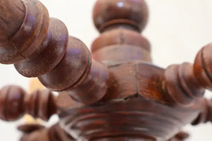 Elegant 1920's French wood chandelier