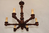 Elegant 1920's French wood chandelier