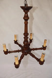 Elegant 1920's French wood chandelier