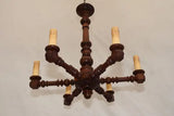 Elegant 1920's French wood chandelier